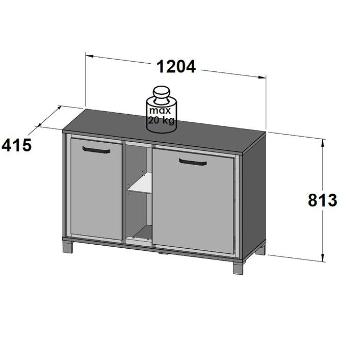 Komód L Trondheim 2D TDHK232L Tölgy Aristan,7