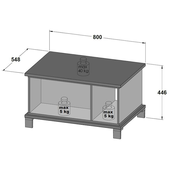 Dohányzóasztal Trondheim TDHT511 Tölgy Artisan