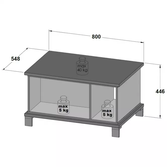 Dohányzóasztal Trondheim TDHT511 Tölgy Artisan,4