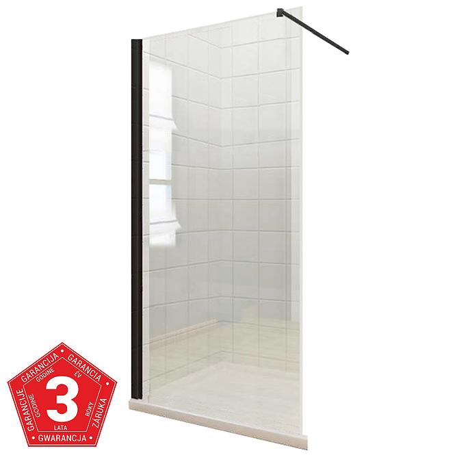 Zuhanyfal WALK-IN Fiord 100x195 fekete profil