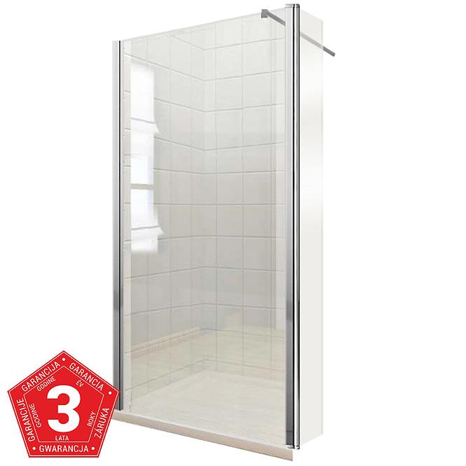 Zuhanyfal WALK-IN Leaf 90+30x195 króm profil
