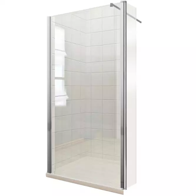 Zuhanyfal WALK-IN Leaf 90+30x195 króm profil,3