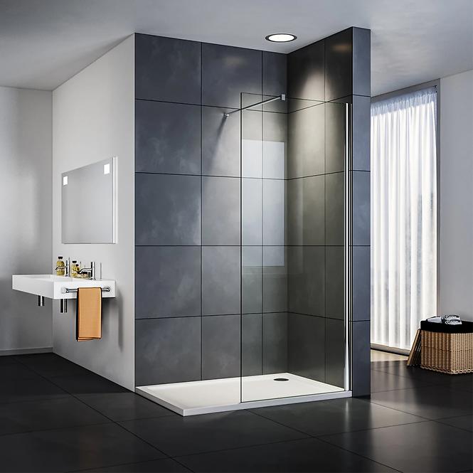 Zuhanyfal WALK-IN Soft 100x195 króm profil