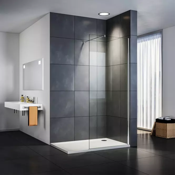 Zuhanyfal WALK-IN Soft 100x195 króm profil,5