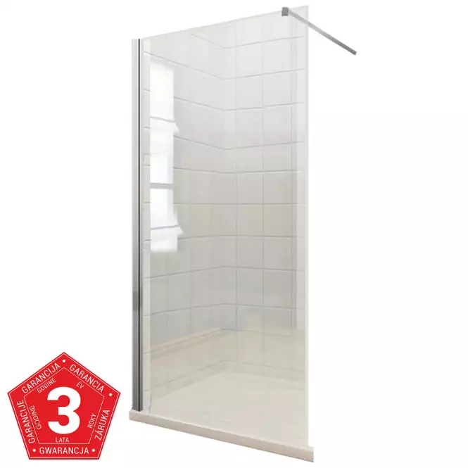 Zuhanyfal WALK-IN Soft 120x195 króm profil
