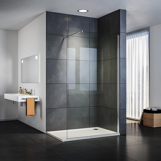 Zuhanyfal WALK-IN Soft 120x195 króm profil