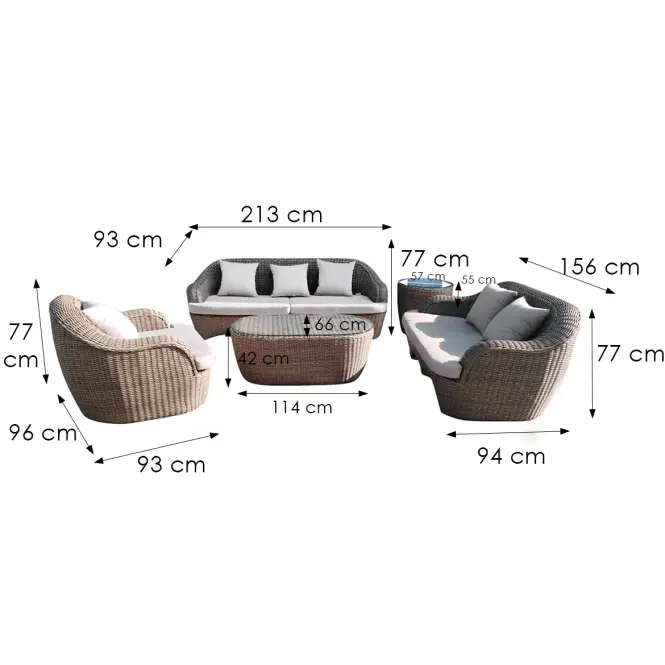 Technoratan szett Rhodes szürke,2