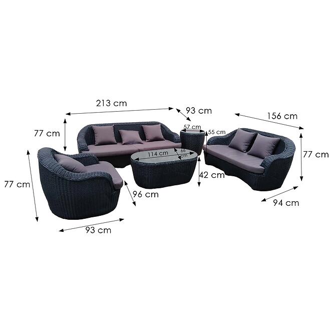 Technoratan szett Rhodes grafit,2