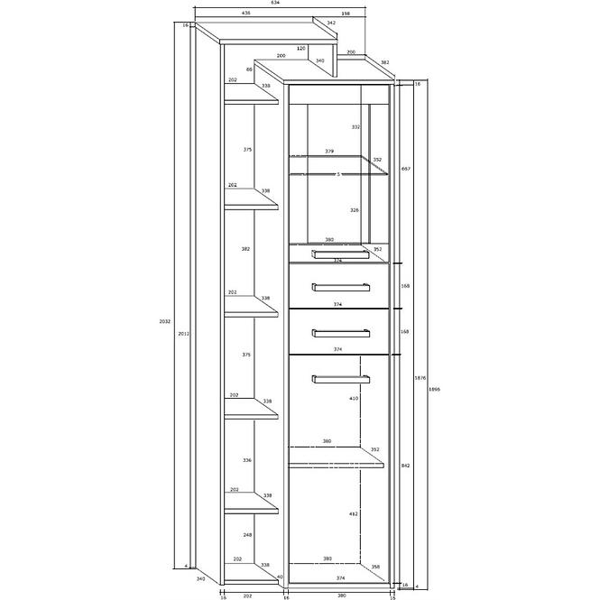 Vitrin RIO L1D2S craft fehér/arany