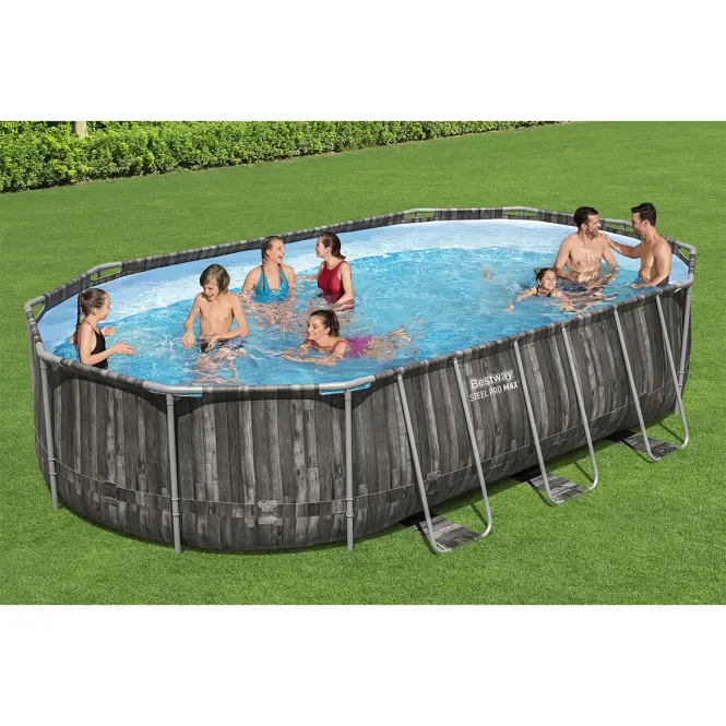 Ovális medence kerettel 6,10x3,66x1,22m 5611r deszkaimitáció,3