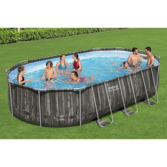 Ovális medence kerettel 6,10x3,66x1,22m 5611r deszkaimitáció,3
