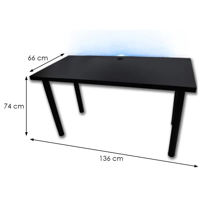 Asztal gamerek számára 136x66x28 Model 2 fekete Low,3