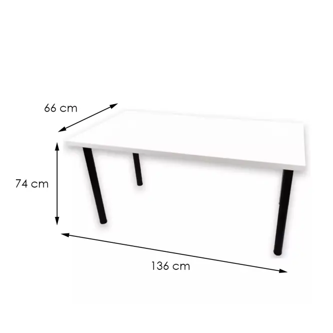Asztal gamerek számára 136x66x28 Model 1 fehér Top