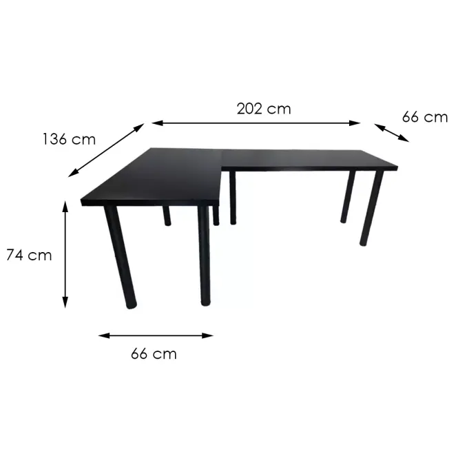 Asztal gamerek számára 2x 136x66x18 Model 0 fekete Low