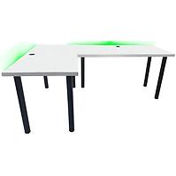 Asztal gamerek számára Narożne 136x66x28 Model 2 fehér Low
