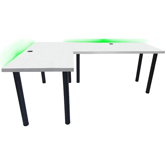 Asztal gamerek számára Narożne 136x66x28 Model 2 fehér Low