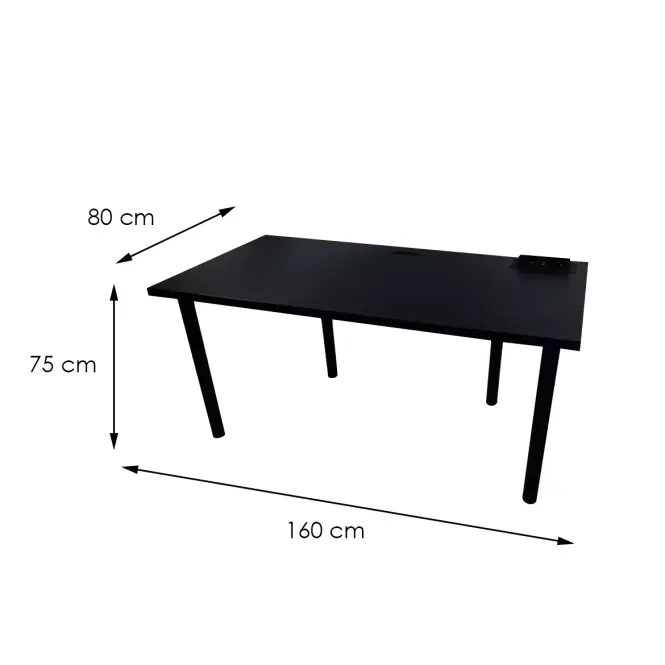 Asztal gamerek számára 160x80x36 Model 3 fekete Top,2