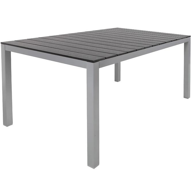Asztal alumínium Polywood ezüst/fekete