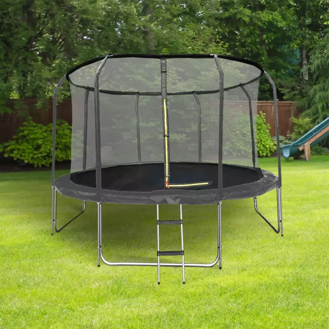 Kerti trambulin COMFORT létrával 244cm fekete,3