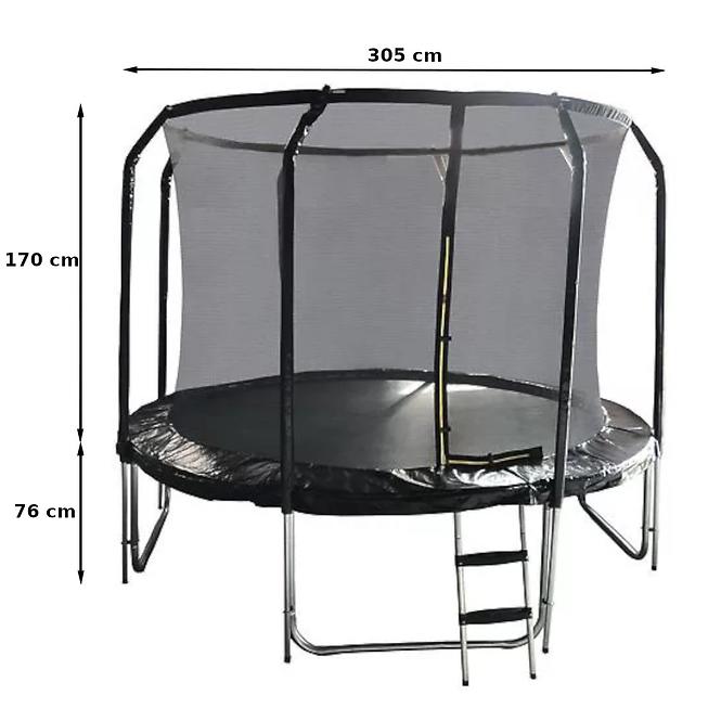 Kerti trambulin COMFORT létrával 305cm fekete,2