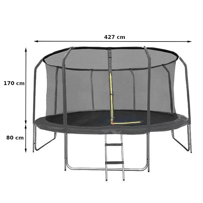 Kerti trambulin COMFORT létrával 427cm fekete