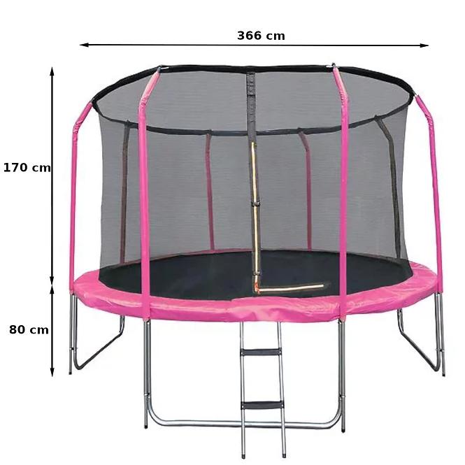 Kerti trambulin COMFORT létrával 366cm rózsaszín