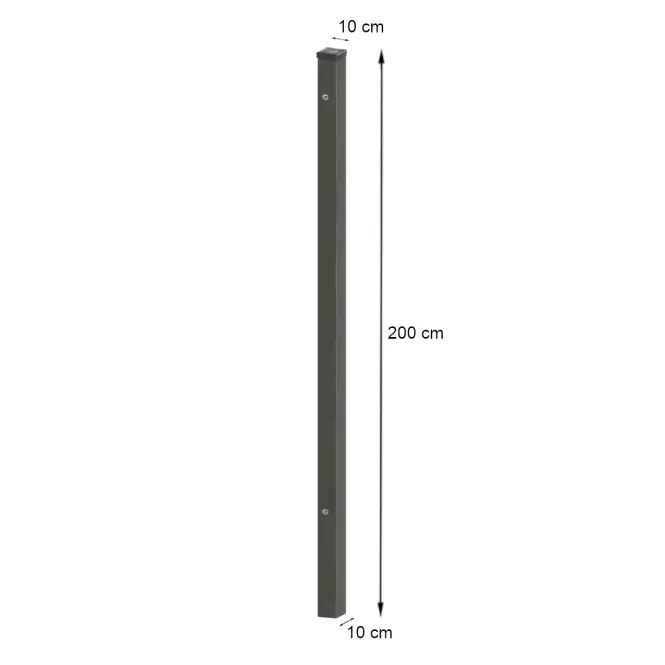 Kapuoszlop szegecsanyával 100x100 mm Zn+RAL7016,2
