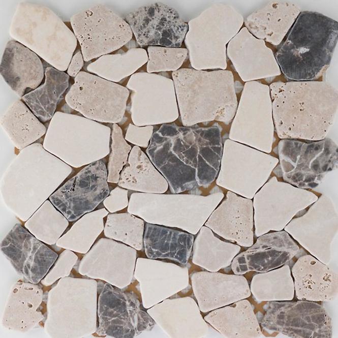 Csempe Mozaik Poly Biancone, travertin/marron emperado 30,5x30,5