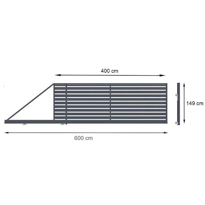 SZAFIR tolókapu balos 149X400 W01364 hajtással