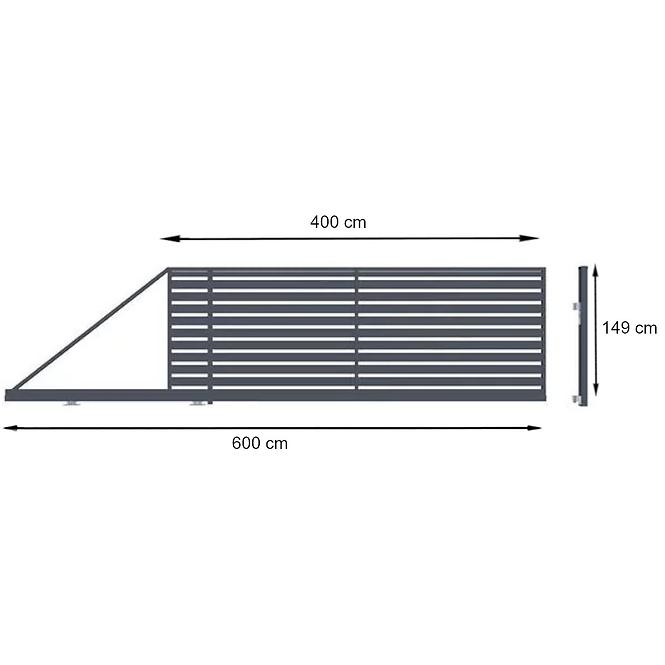 SZAFIR tolókapu balos 149X400 W01362