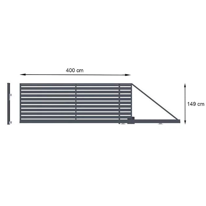 SZAFIR tolókapu jobbos 149X400 W01365 hajtással