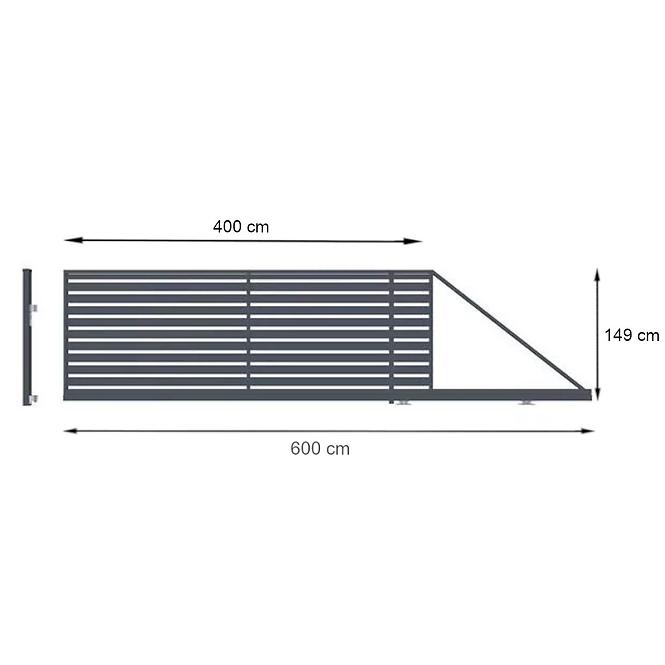 Tolókapu SZAFIR jobbos 149X400 W01363