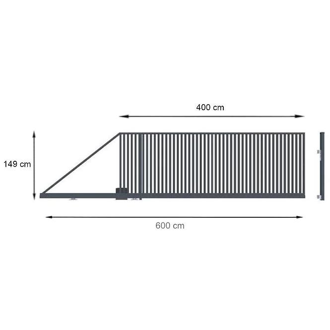 AGAT tolókapu balos 149X400 W01377 hajtással