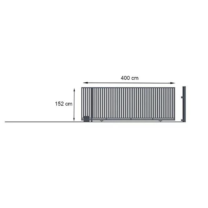 AGAT tolókapu balos nélkül 152X400 W01381 hajtással