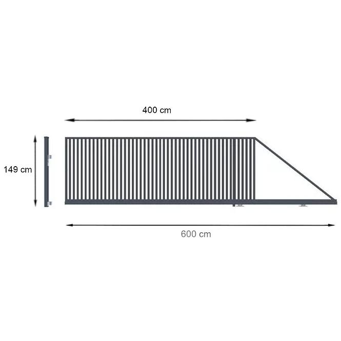 Tolókapu AGAT jobbos 149X400 W01376,2