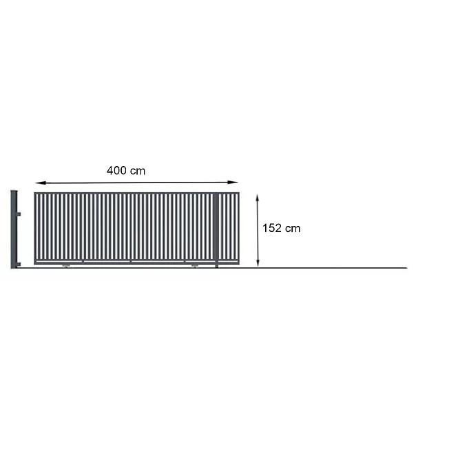 AGAT tolókapu oszlop nélkül jobbos 152X400 W01380