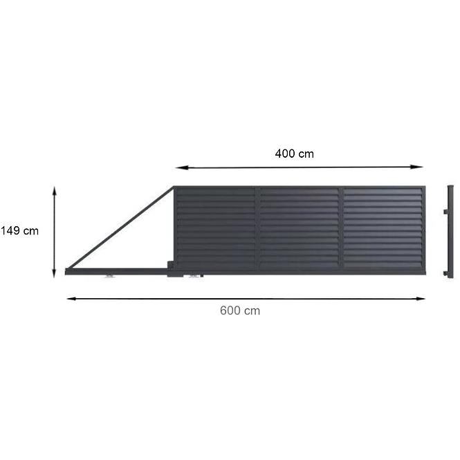 Tolókapu IMPERIAL balos 149X400 W5270 hajtással