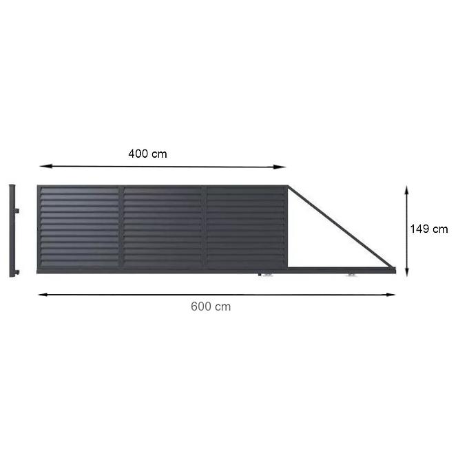 Tolókapu IMPERIAL jobbos 149X400 W5271