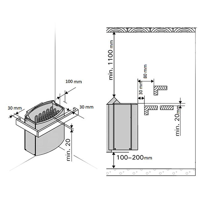 Kemence Harvia 8kW külső vezérlővel