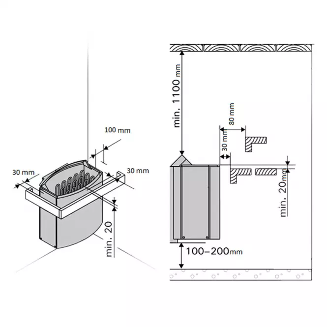 Kemence Harvia 8kW külső vezérlővel,3