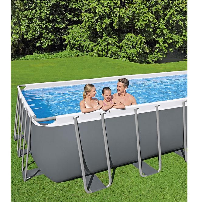 Szögletes medence kerettel és kiegészítőkkel 6.40x2.74x1.32m 5612b