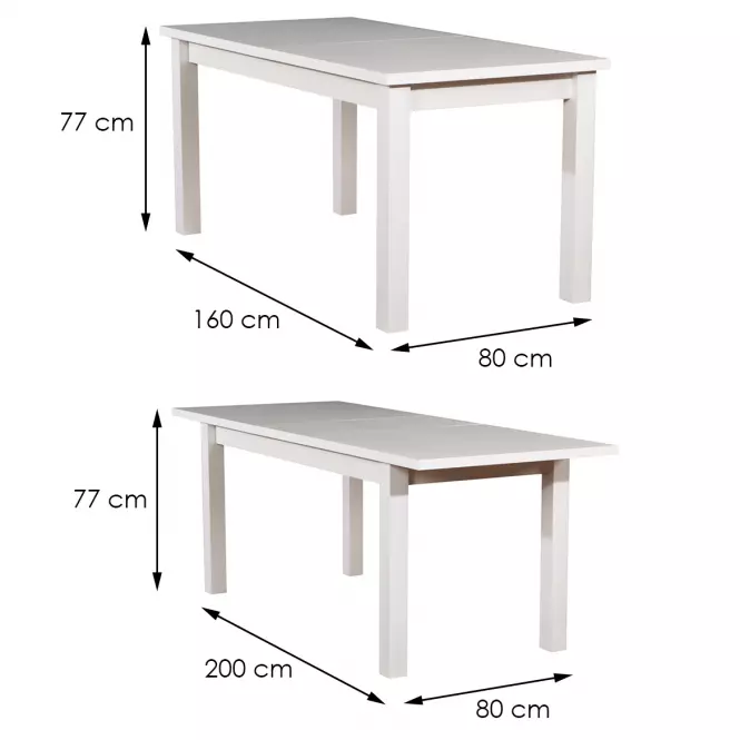 Asztal ST28 160X80+40 fehér