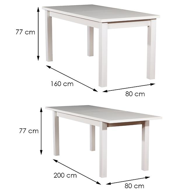 Asztal ST28 160X80+40 fehér