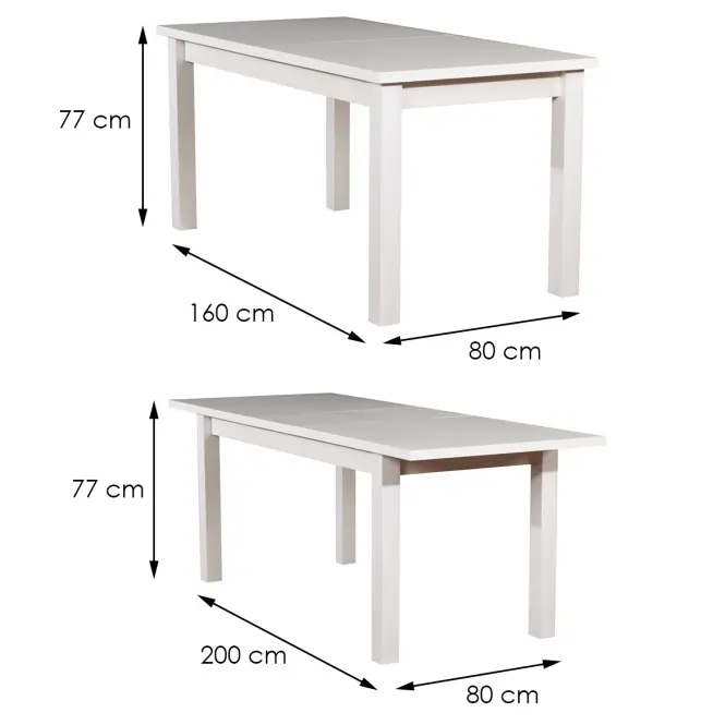 Asztal ST28 160X80+40 fehér,4