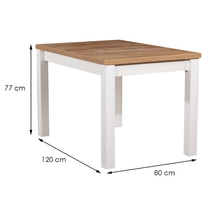 Asztal ST30 120X80 wotan tölgy/fehér