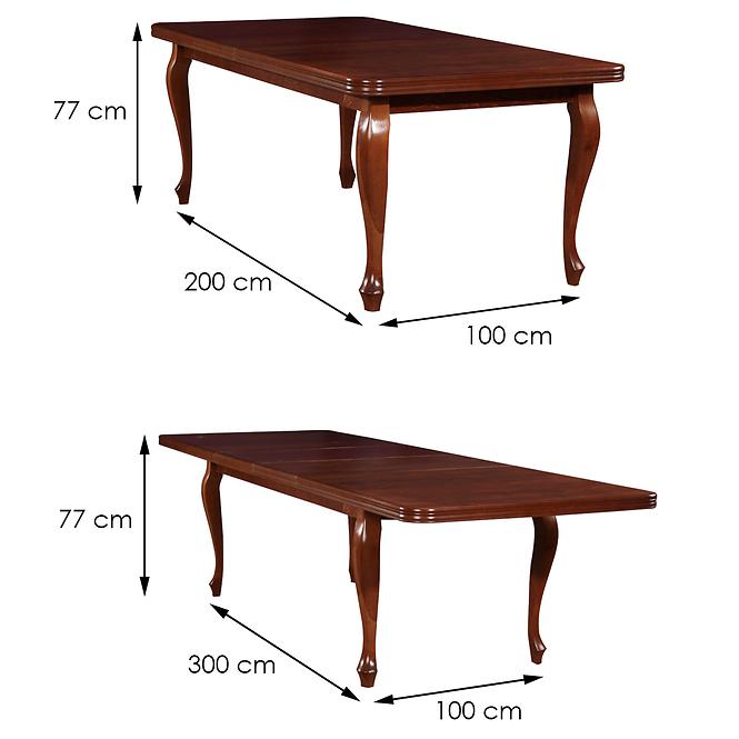 Asztal ST4 200X100+100 könnyű dió