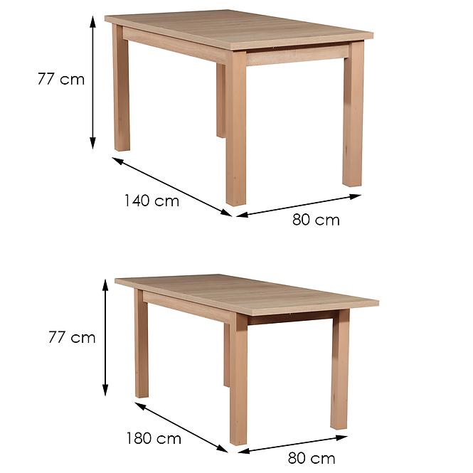 Asztal ST28 140X80+40 tölgy sonoma