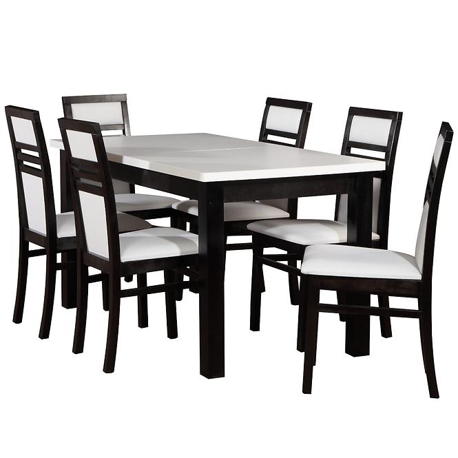 Asztal ST28 140X80+40 fehér/fekete