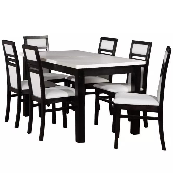 Asztal ST28 140X80+40 fehér/fekete,4