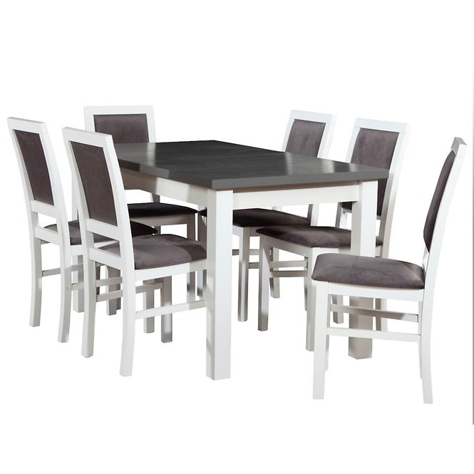 Asztal ST28 140X80+40 grafit/fehér